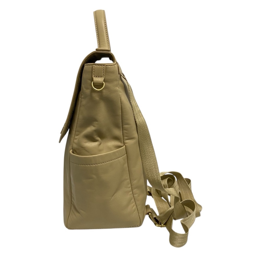 Hsft Solid Sand Leather Backpack - image 3